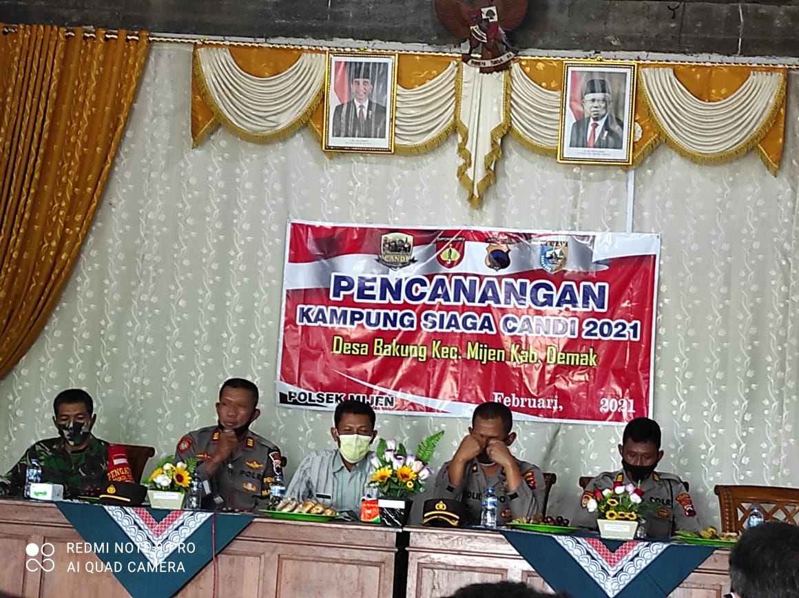 Pencanangan Kampung Siaga Candi dan Penilaian Kampung Tangguh Candi 2021 Dari Polres Demak di Desa Bakung Kecamatan Mijen Kabupaten Demak