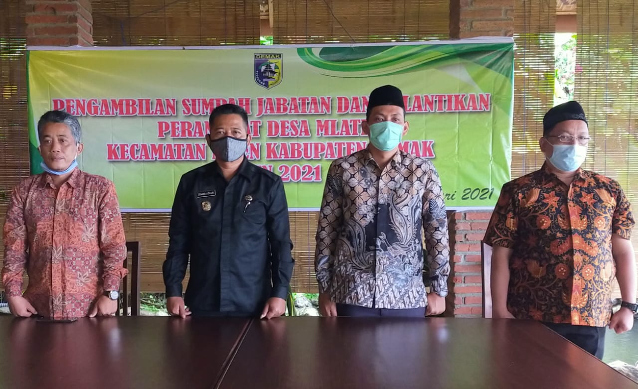Pengambilan Sumpah Jabatan Dan Pelantikan Perangkat Desa Mlaten Kecamatan Mijen Kabupaten Demak Tahun 2021