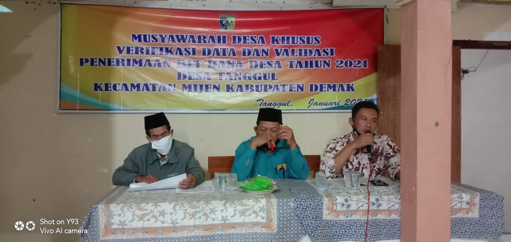Musyawarah Desa Khusus Verifikasi Data dan Validasi Penerima Bantuan Langsung Tunai ( BLT ) Dana Desa Tahun 2021 Desa Tanggul Kecamatan Mijen Kabupaten Demak
