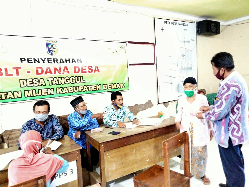 MONITORING PENYALURAN BANTUAN LANGSUNG TUNAI DANA DESA ( BLT – DD ) TAHAP I DESA TANGGUL KECAMATAN MIJEN KABUPATEN DEMAK TAHUN 2021