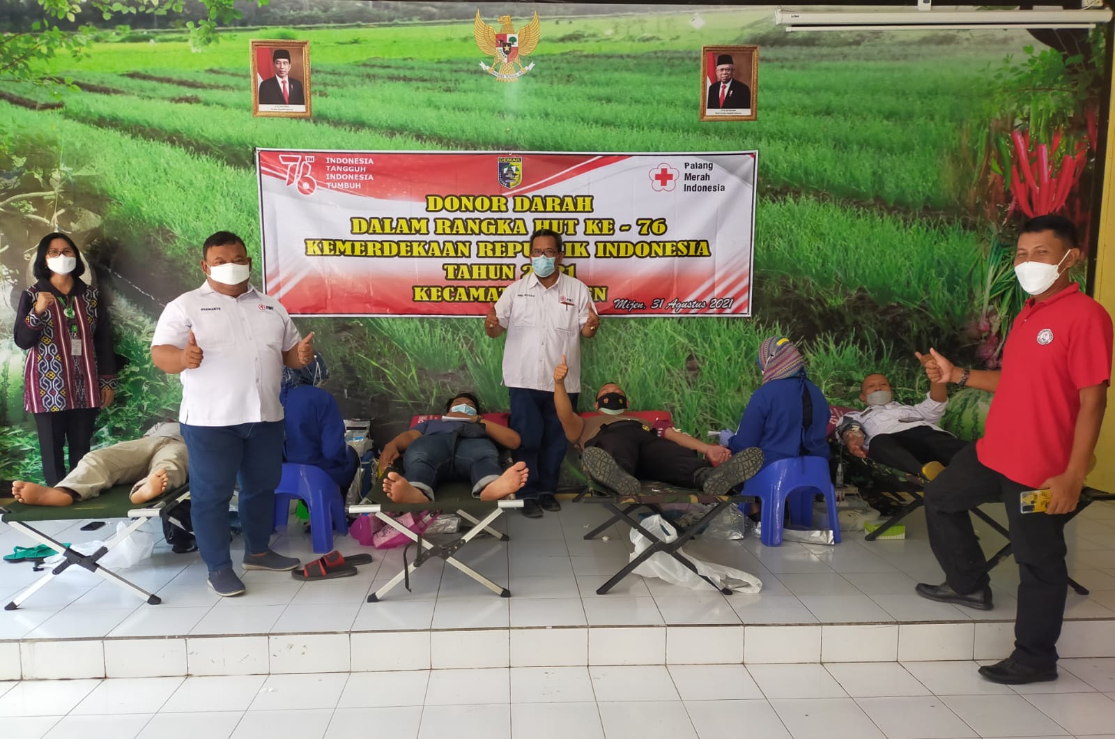 KEGIATAN DONOR DARAH PMI KABUPATEN DEMAK DALAM RANGKA HUT RI KE 76 KECAMATAN MIJEN KABUPATEN DEMAK TAHUN 2021