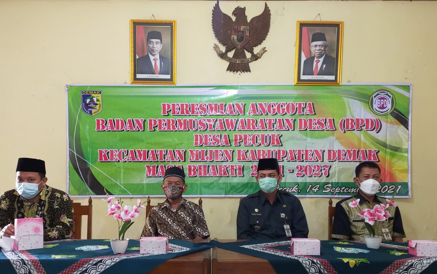 PERESMIAN ANGGOTA BADAN PERMUSYAWARATAN DESA ( BPD ) DESA PECUK KECAMATAN MIJEN KABUPATEN DEMAK MASSA BHAKTI 2021 – 2027