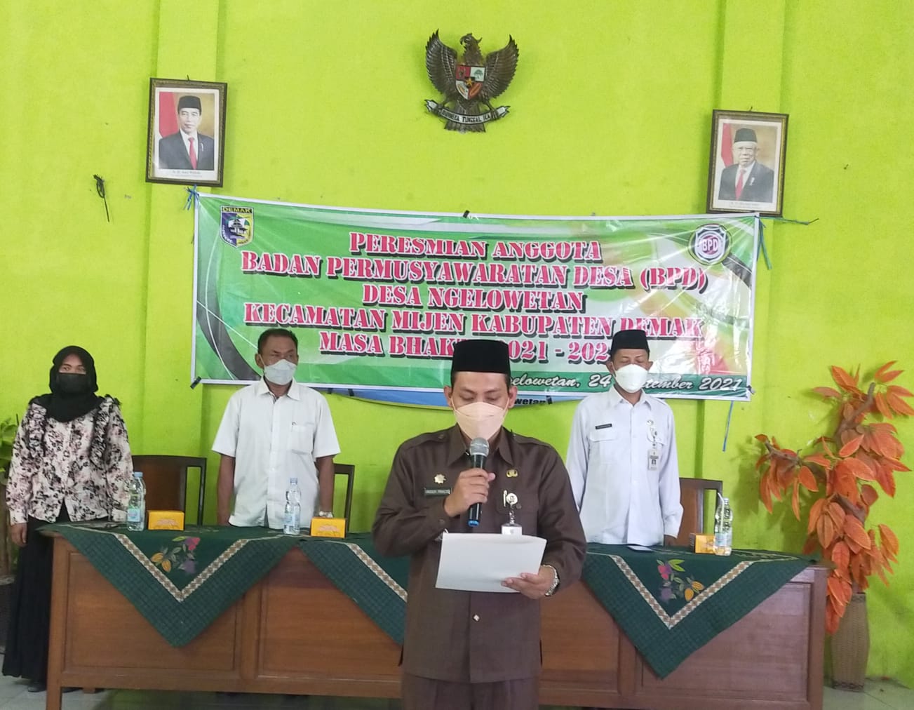 PERESMIAN ANGGOTA BADAN PERMUSYAWARATAN DESA ( BPD ) MASA BHAKTI 2021 -2027 DESA NGELOWETAN KECAMATAN MIJEN KABUPATEN DEMAK TAHUN 2021