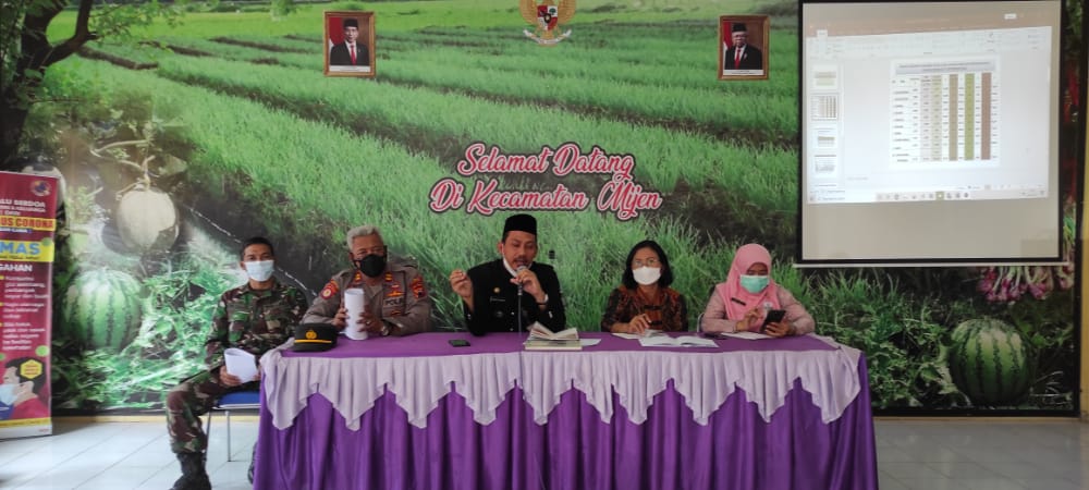 RAPAT KOORDINASI LINTAS SEKTOR TENTANG AKSELERASI VAKSINASI DI KECAMATAN MIJEN KABUPATEN DEMAK TAHUN 2021