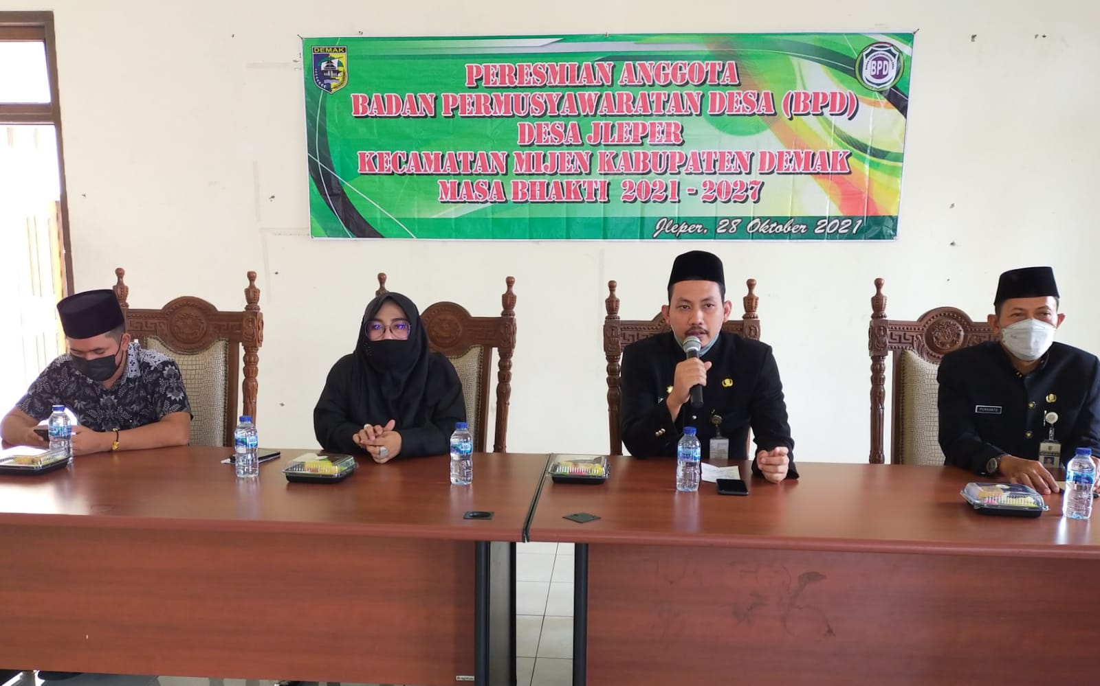 PERESMIAN ANGGOTA BADAN PERMUSYAWARATAN DESA ( BPD ) MASA BHAKTI 2021 – 2027 DESA JLEPER KECAMATAN MIJEN KABUPATEN DEMAK TAHUN 2021