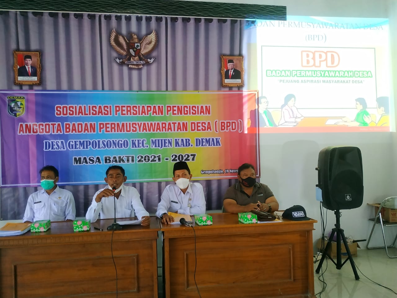 SOSIALISASI PERSIAPAN PENGISIAN ANGGOTA BADAN PERMUSYAWARATAN DESA ( BPD ) MASA BHAKTI 2021-2027 DESA GEMPOLSONGO KECAMATAN MIJEN KABUPATEN DEMAK TAHUN