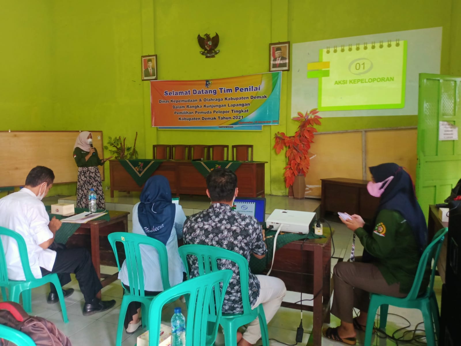 PENILIAN LAPANGAN PEMILIHAN PEMUDA PELOPOR TINGKAT KABUPATEN DEMAK DARI DINAS KEPEMUDAAN DAN OLAHRAGA KABUPATEN DEMAK DI DESA NGELOWETAN KECAMATAN MIJEN KABUPATEN DEMAK TAHUN 2021