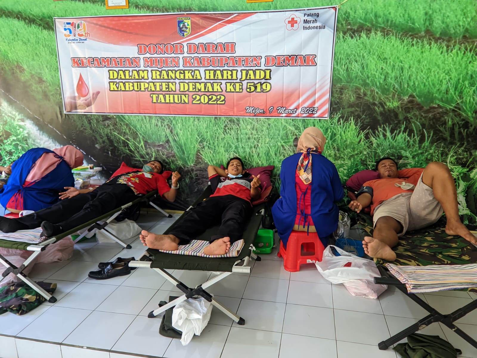 DONOR DARAH DALAM RANGKA HARI JADI KABUPATEN DEMAK KE 519 KECAMATAN MIJEN KABUPATEN DEMAK TAHUN 2022